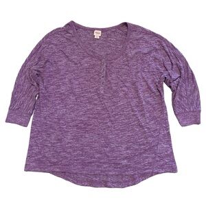 Mossimo Supply Co. Heathered Purple Henley Top Size L